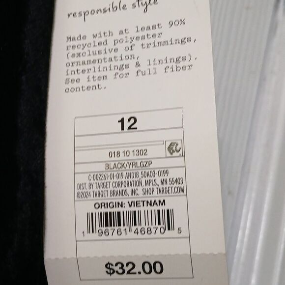 A New Day black velvet holiday dress pants  Sz 12 NWT - Picture 4 of 9